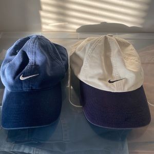 Vintage Nike hats with embroider swoosh on the front.